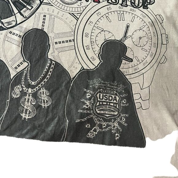 Vintage Thrashed Time Don’t Wait Hustling Don’t Stop 3X Tall T Shirt - Picture 4 of 16